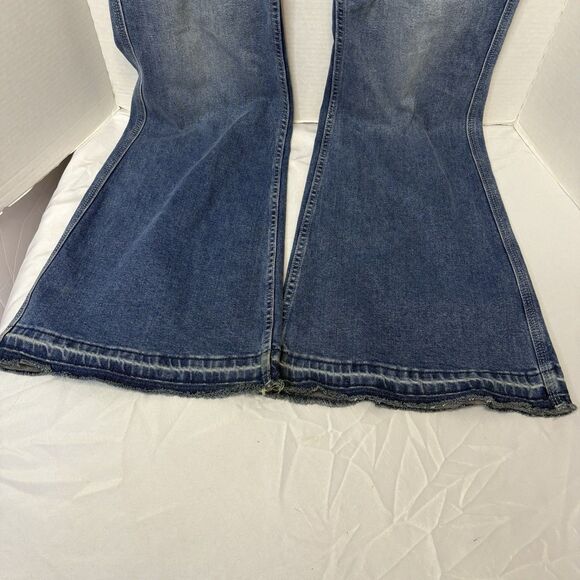 Driftwood Flare Leg Farrah Tonal Jeans Womens 32x33 Frayed Hem Boho Hippie EUC - Picture 3 of 9